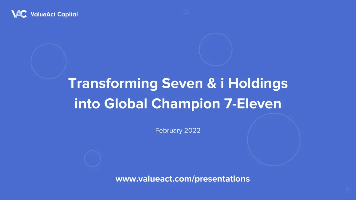 ValueAct Capital | Activist Presentation Deck | 75 slides · slide 1