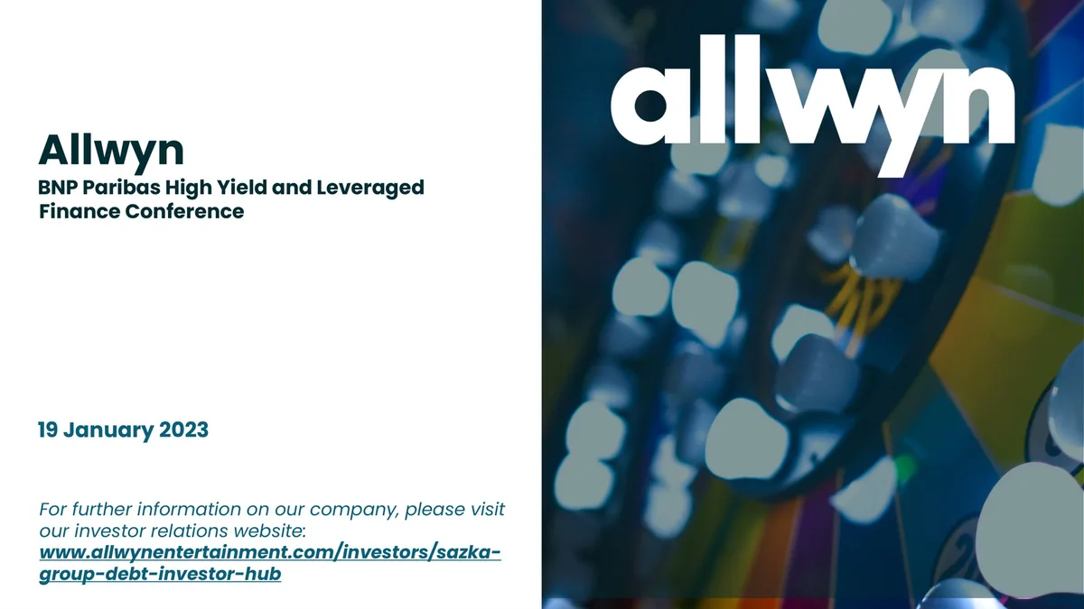 Allwyn | Investor Conference Presentation Deck | 32 slides · slide 1