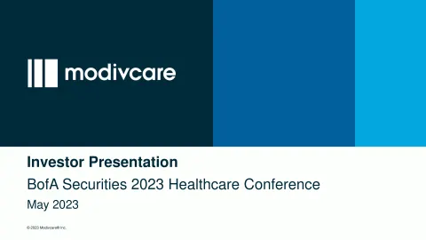 ModivCare | Investor Conference Presentation Deck | 15 slides