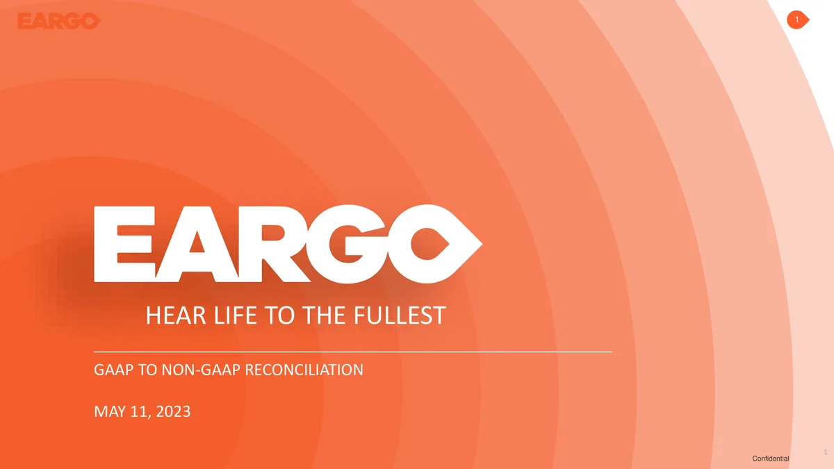 Eargo | Results Presentation Deck | 3 slides · slide 1