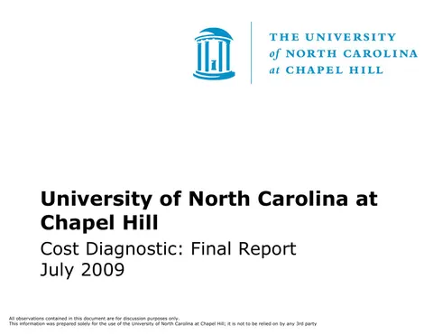 Bain Cost Diagnostics for University of North Carolina