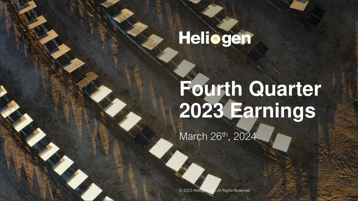 Heliogen | Results Presentation Deck | 17 slides · slide 1