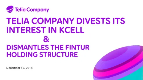 Telia Company | Mergers and Acquisitions Presentation Deck | 12 slides