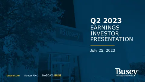 First Busey | Results Presentation Deck | 41 slides