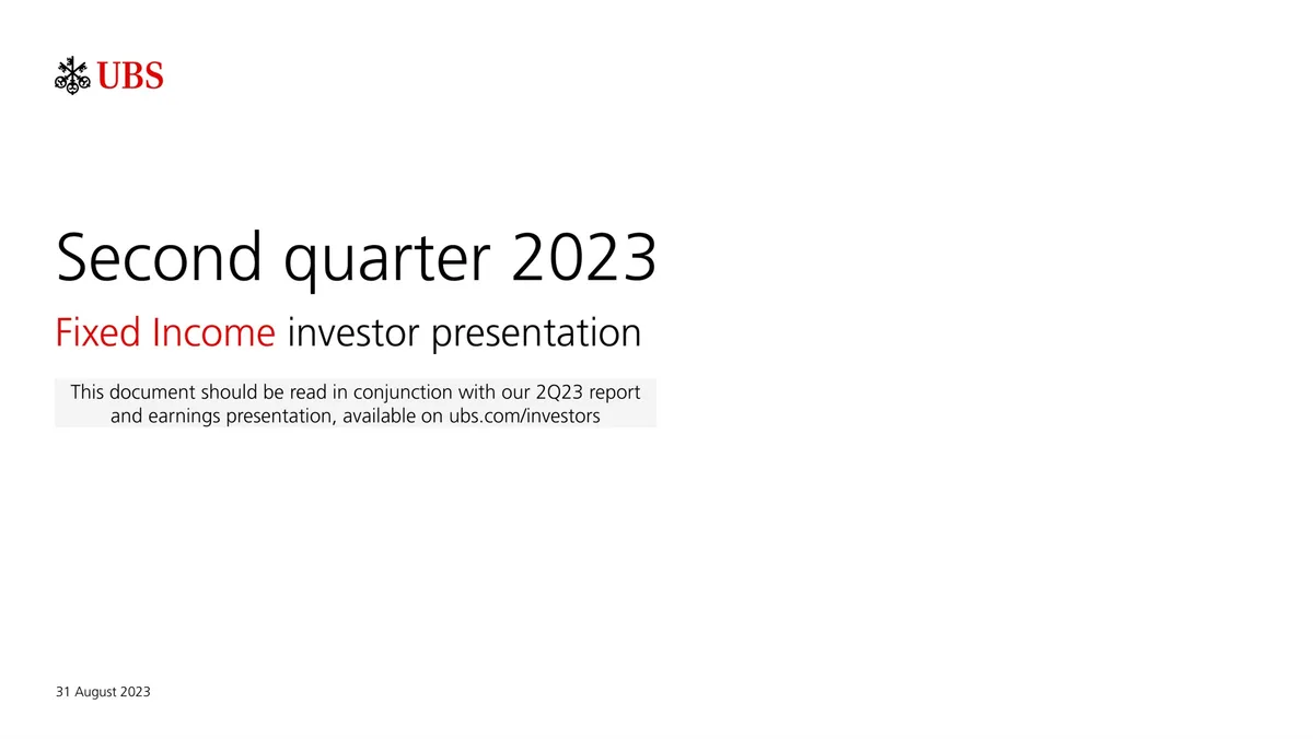 UBS | Fixed Income Presentation Deck | 44 slides · slide 1