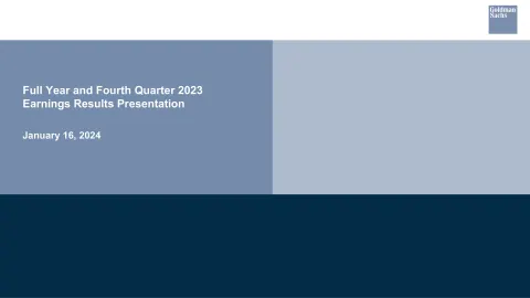 Goldman Sachs | Results Presentation Deck | 25 slides