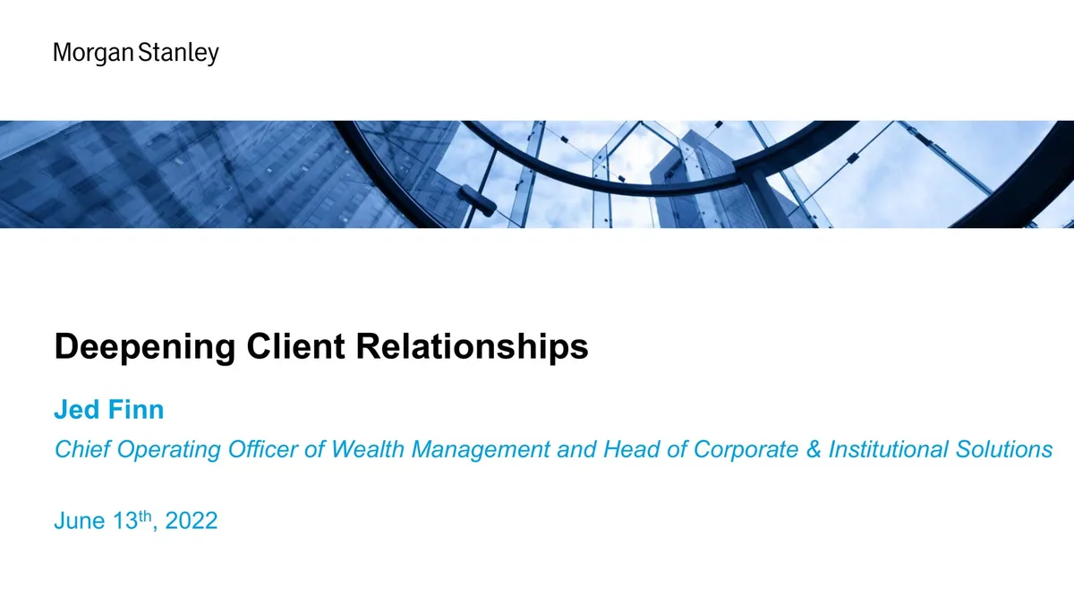 Morgan Stanley | Investor Conference Presentation Deck | 15 slides · slide 1