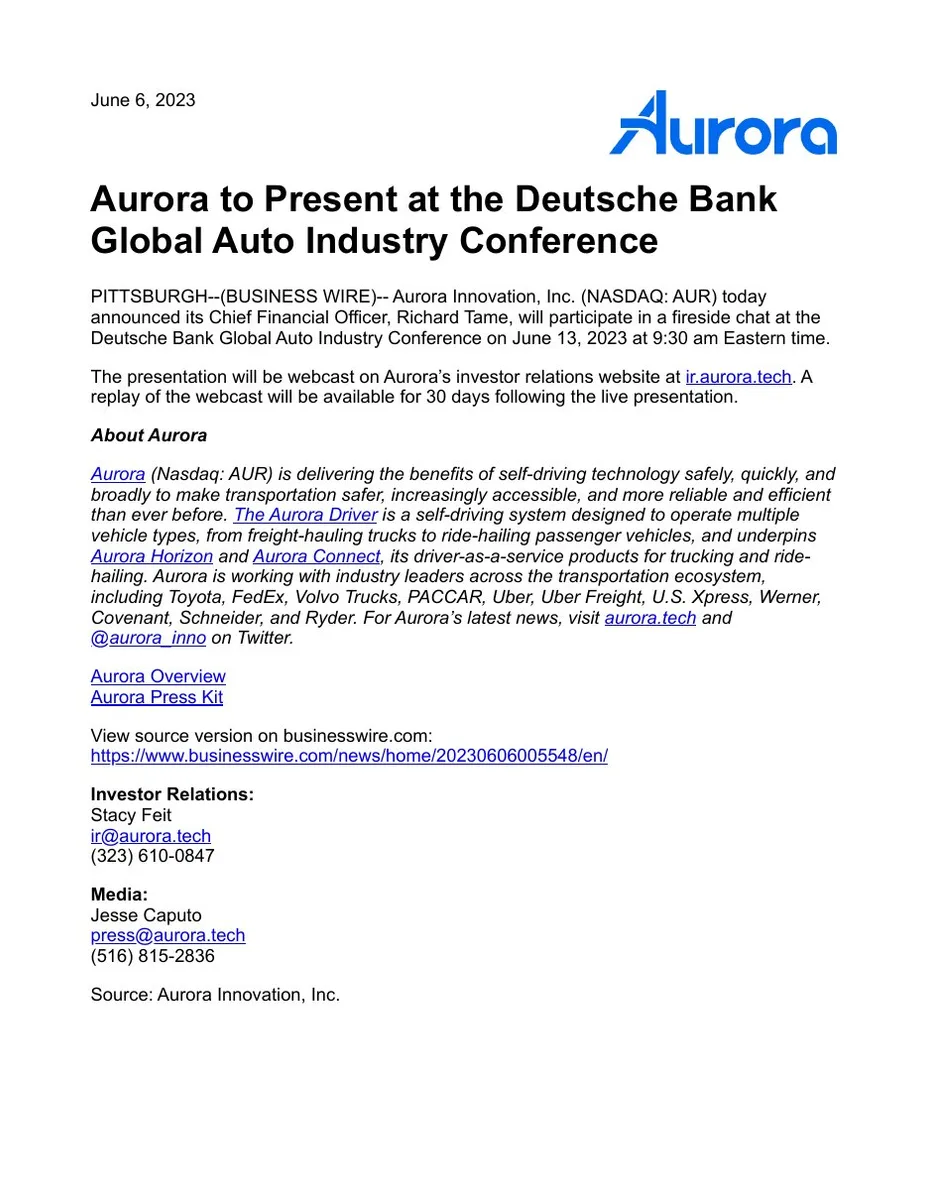 This is a standard corporate press release document.