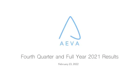 Aeva | Results Presentation Deck | 16 slides