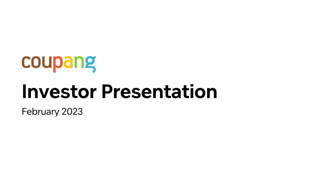Coupang | Investor Presentation Deck | 16 slides · slide 1