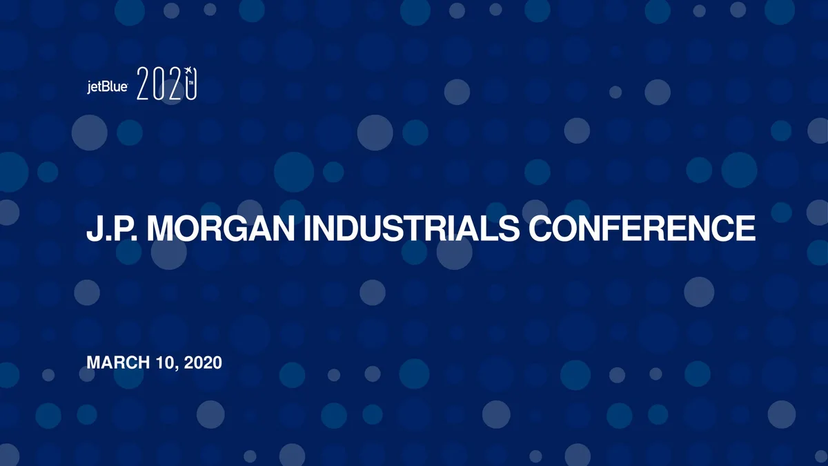 jetBlue | Investor Conference Presentation Deck | 12 slides · slide 1