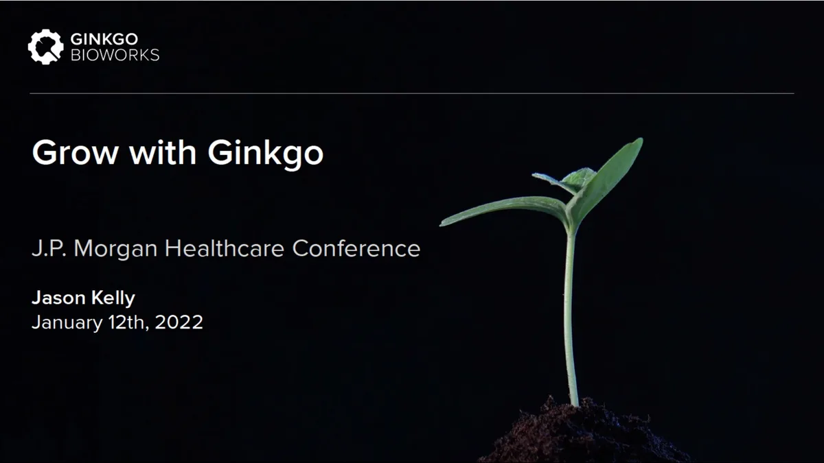 Ginkgo | Investor Conference Presentation Deck | 23 slides · slide 1