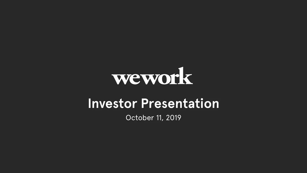 WeWork | Investor Presentation Deck | 49 slides · slide 1