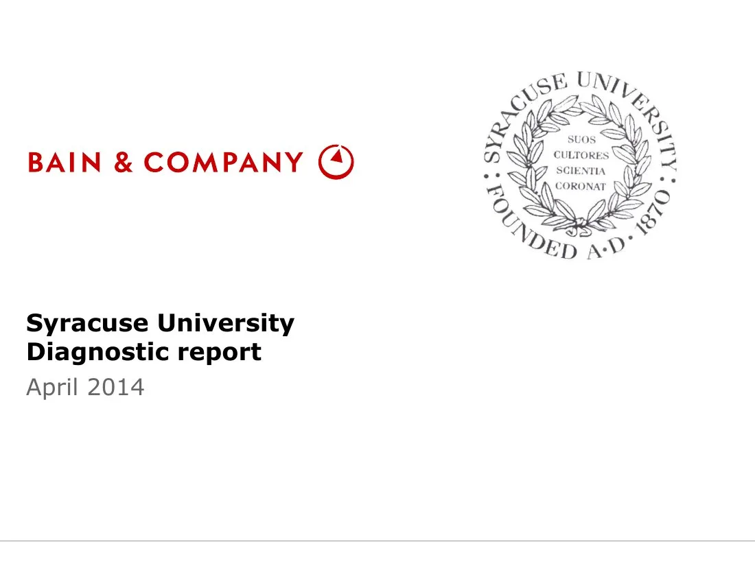 Syracuse University Diagnostic Report · slide 1