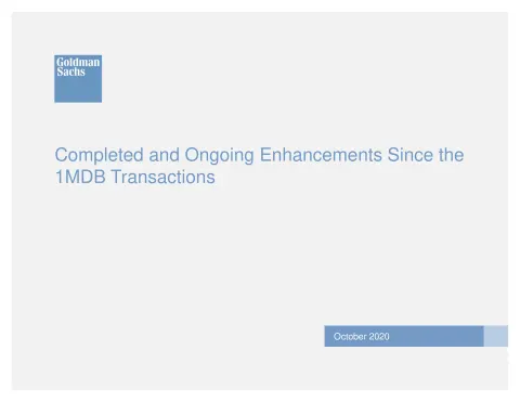 Goldman Sachs | Investor Presentation Deck | 7 slides