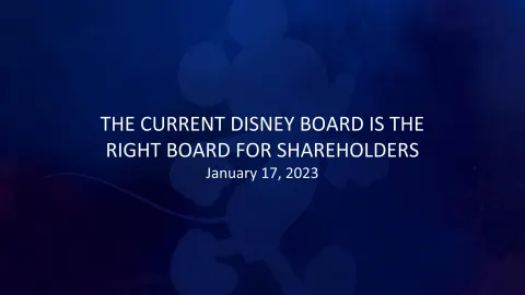 Disney | Shareholder Engagement Presentation Deck | 16 slides