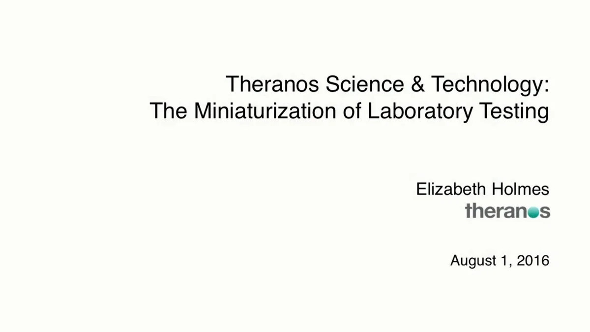 Theranos | Investor Conference Presentation Deck | 88 slides · slide 1