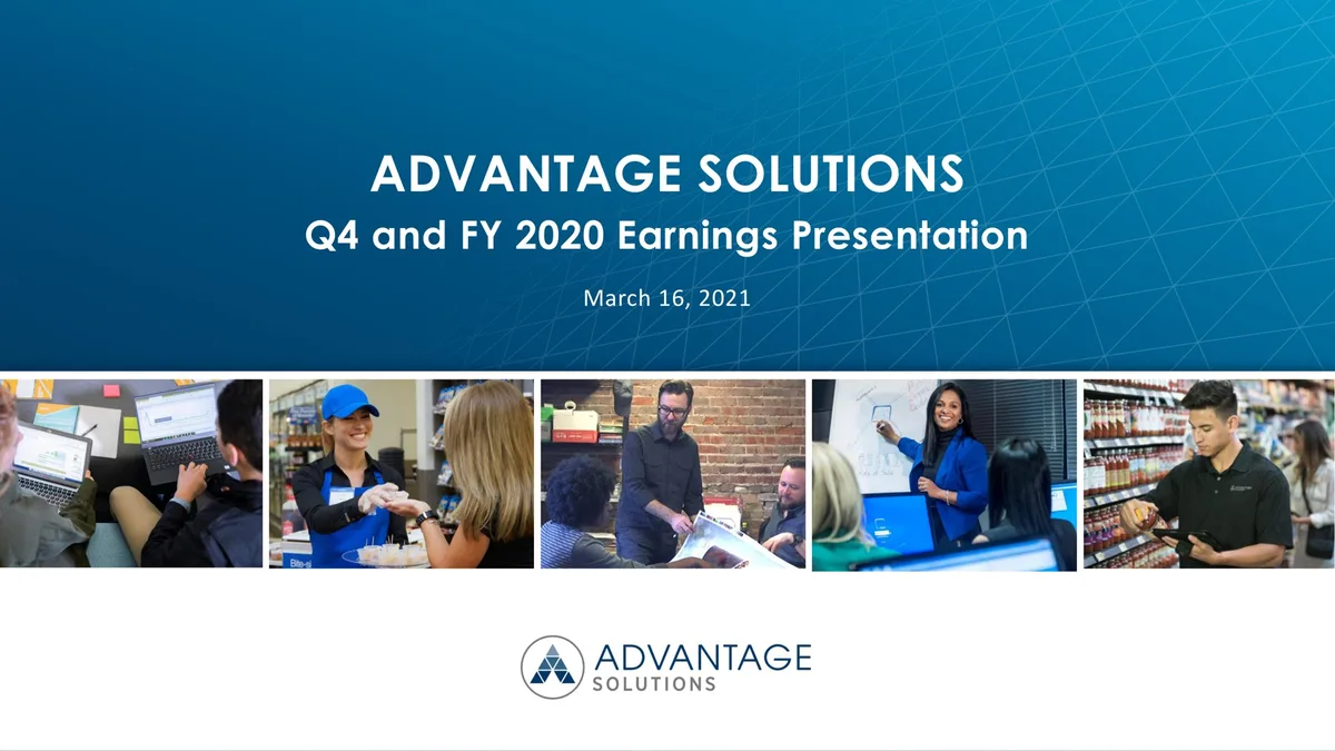 Advantage Solutions | Results Presentation Deck | 16 slides · slide 1
