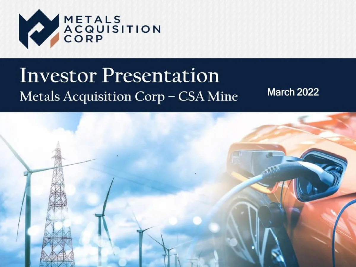Metals Acquisition Corp | SPAC Presentation Deck | 39 slides · slide 1