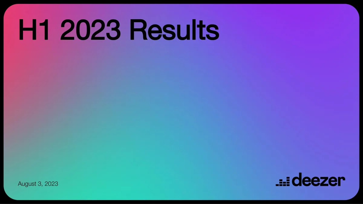 Deezer | Results Presentation Deck | 31 slides · slide 1