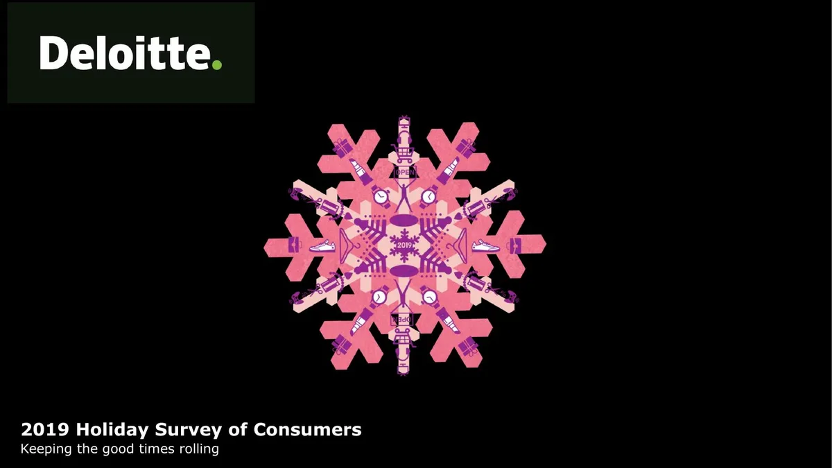 Features a snowflake graphic composed of various retail-related icons.