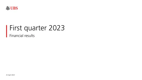 UBS | Results Presentation Deck | 28 slides
