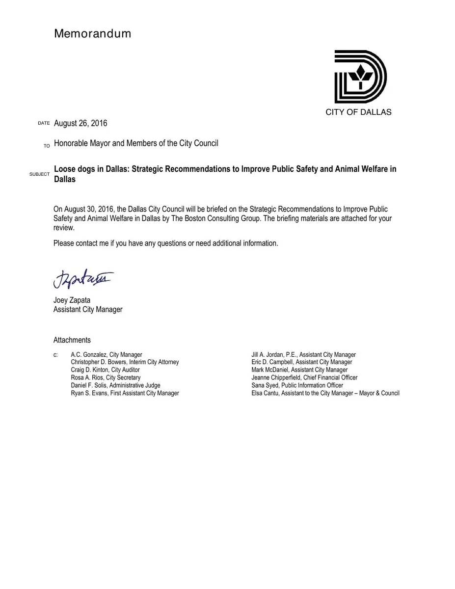 This is a cover memorandum for a consulting deck.