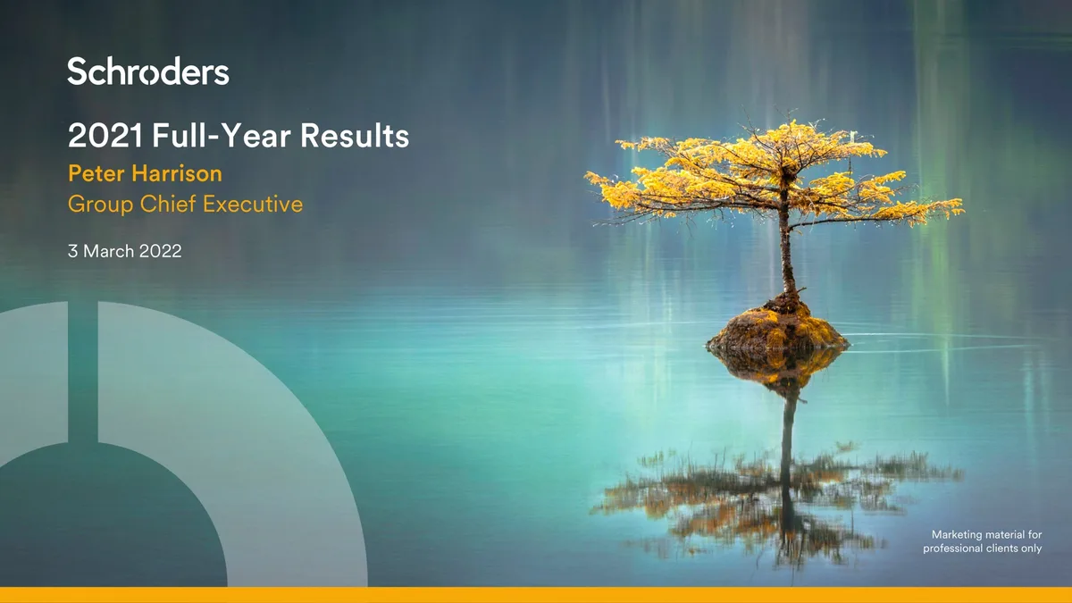 Schroders | Results Presentation Deck | 35 slides · slide 1