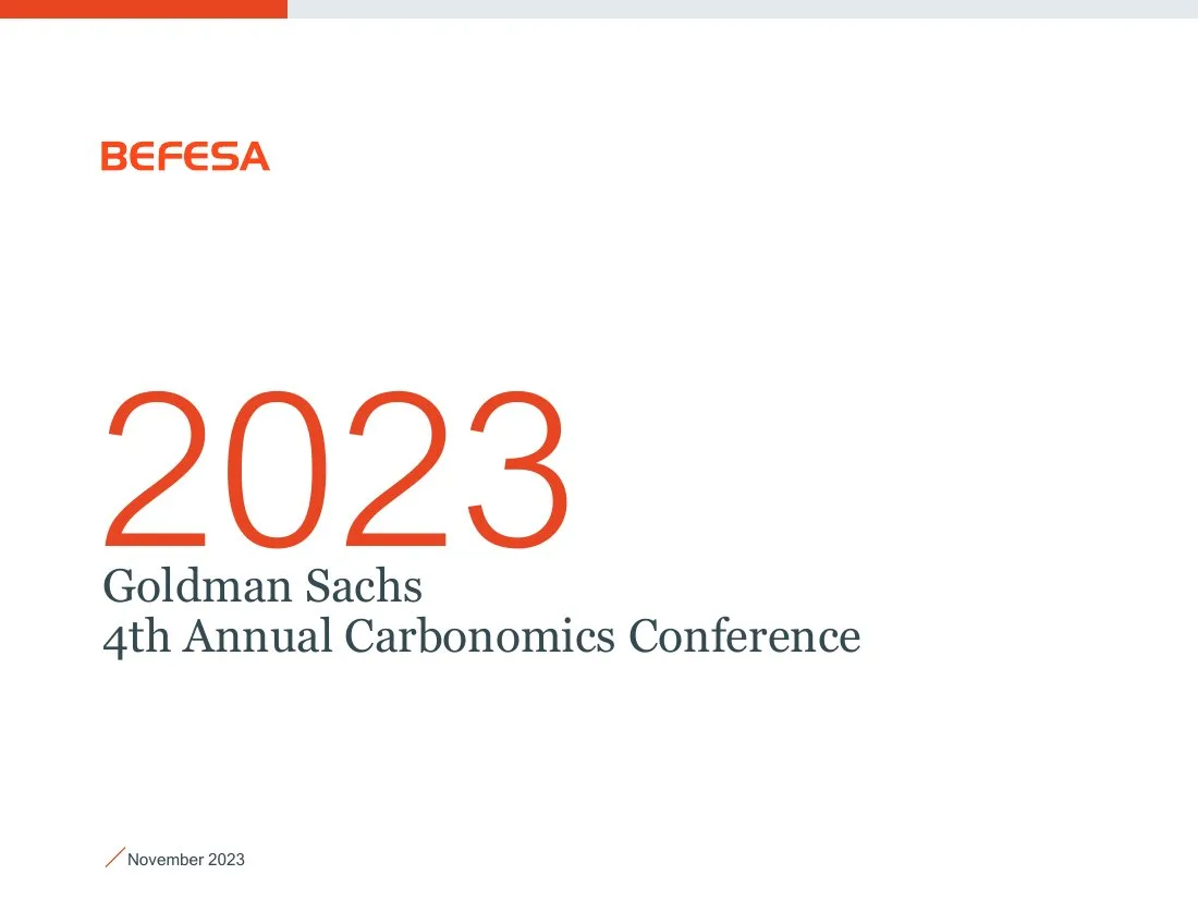 Befesa Investor Presentation Goldman Sachs 4th Annual Carbonomics Conference · slide 1