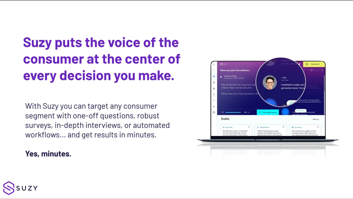 This pitch deck helped an agency vet raise $50 million to take on Qualtrics and SurveyMonkey · slide 1