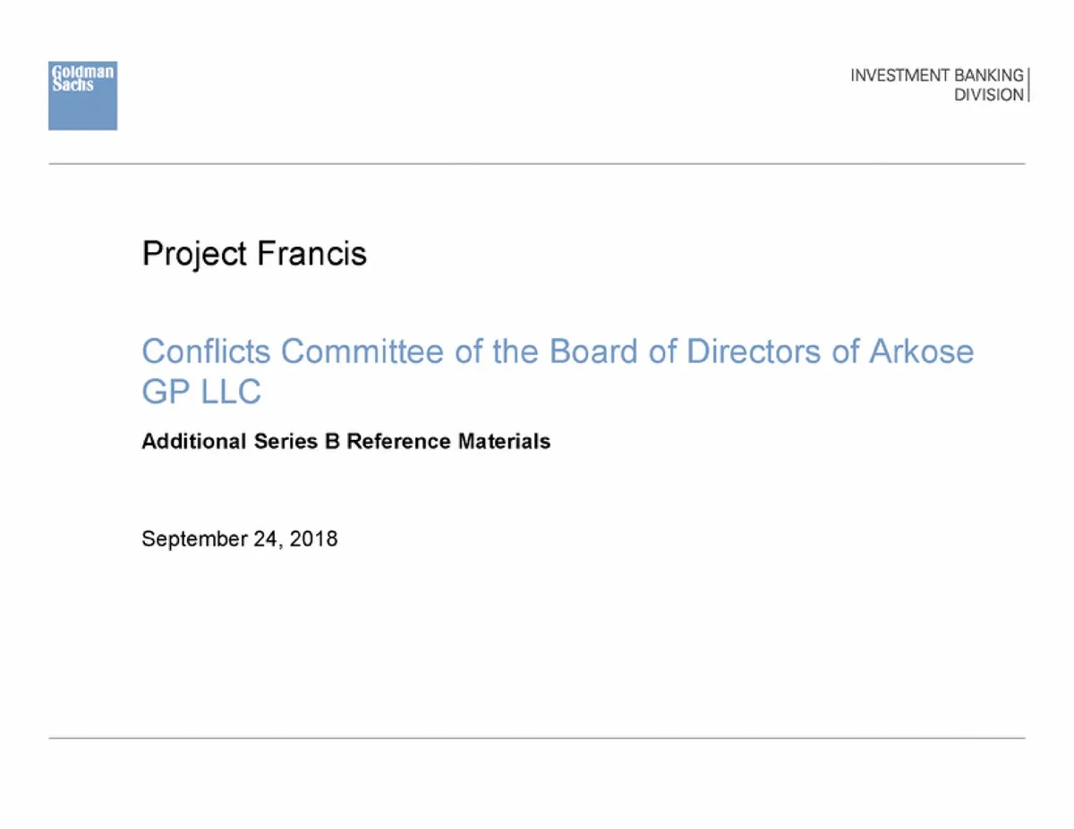 Goldman Sachs | Investment Banking Pitch Book | 10 slides · slide 1