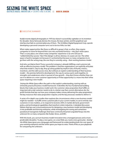 Seizing White Space Business Model