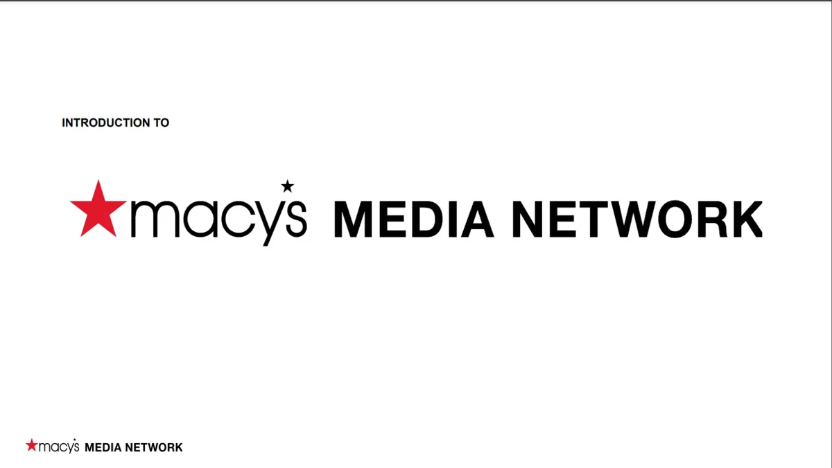 Pitch deck: How Macy's is selling advertising on its retail media network · slide 1