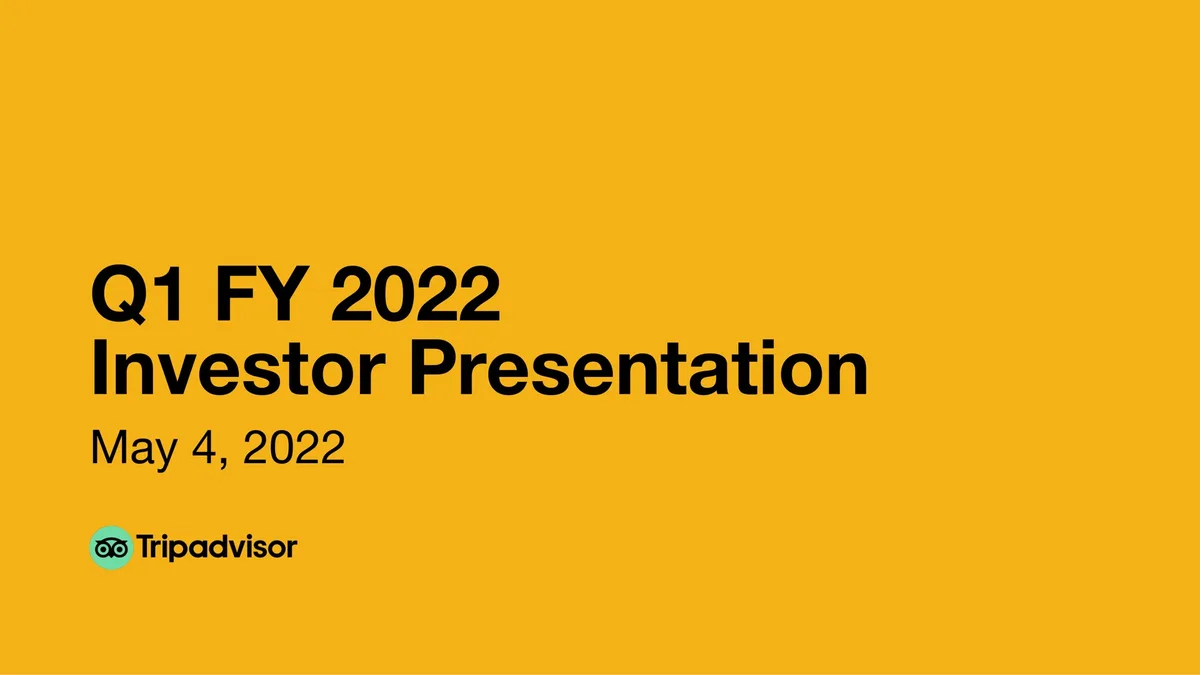 Tripadvisor | Results Presentation Deck | 17 slides · slide 1