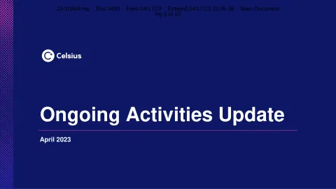 Celsius Network | Investor Presentation Deck | 6 slides