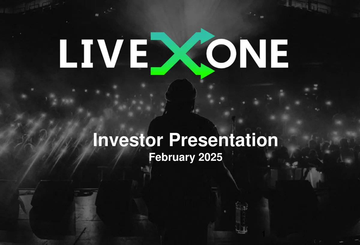 LiveOne | Investor Presentation Deck | 20 slides · slide 1