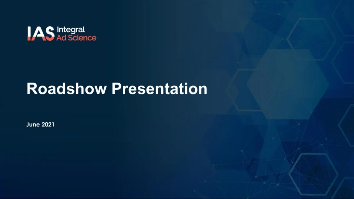 Integral Ad Science | IPO Presentation Deck | 39 slides · slide 1