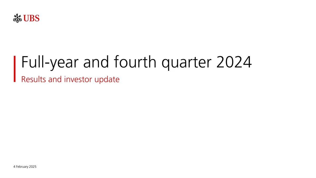 UBS | Results Presentation Deck | 48 slides · slide 1