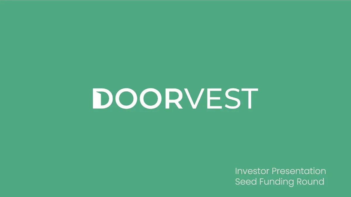 See the pitch deck single-family rental startup Doorvest used to raise $2.5 million · slide 1