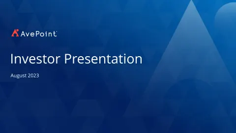 AvePoint | Investor Presentation Deck | 30 slides