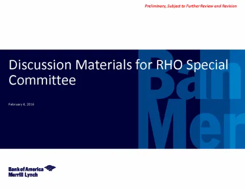 Bank of America | Investment Banking Pitch Book | 41 slides
