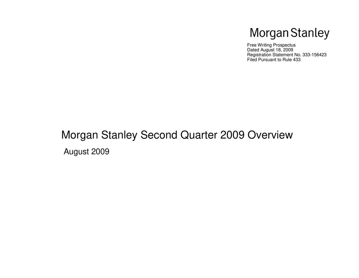Morgan Stanley | Results Presentation Deck | 11 slides · slide 1