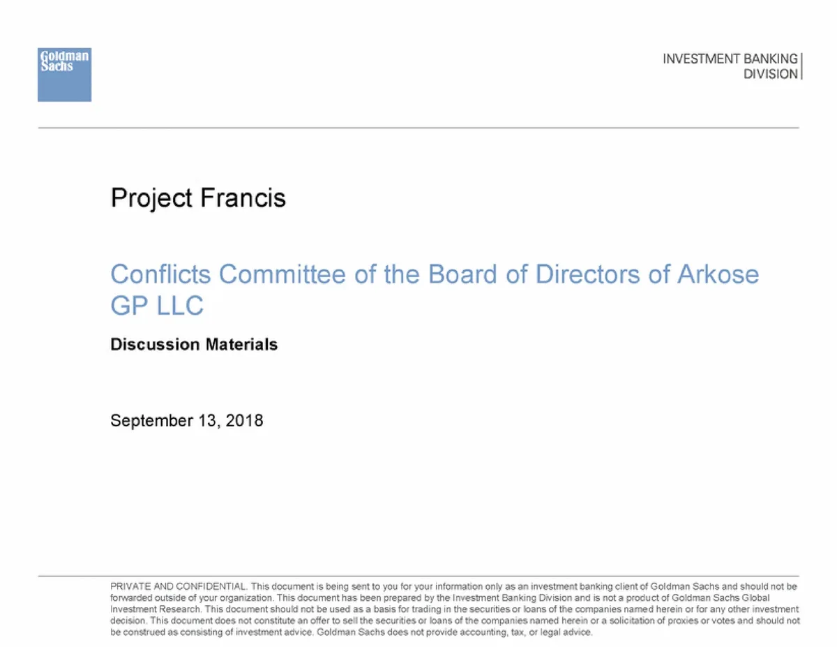 Goldman Sachs | Investment Banking Pitch Book | 12 slides · slide 1