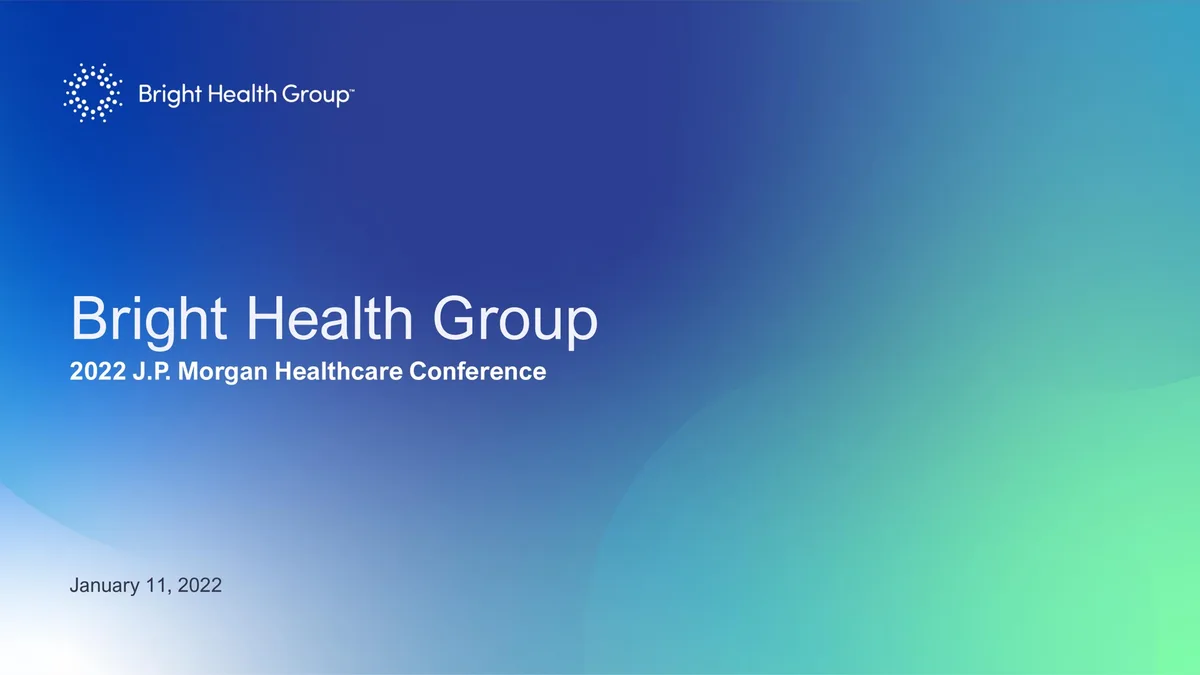 Bright Health Group | Investor Presentation Deck | 17 slides · slide 1