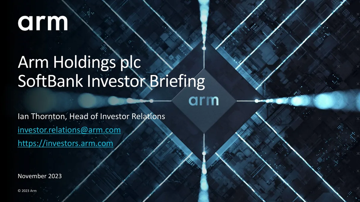 arm | Investor Presentation Deck | 8 slides · slide 1