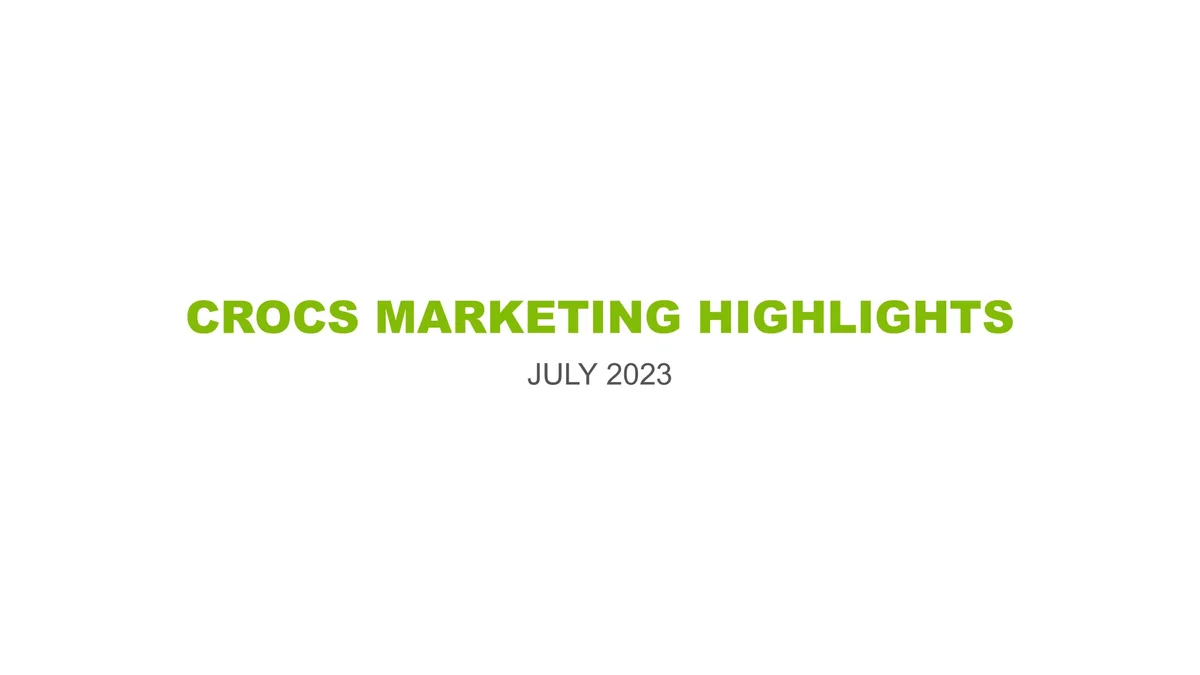 Crocs | Investor Presentation Deck | 2 slides · slide 1