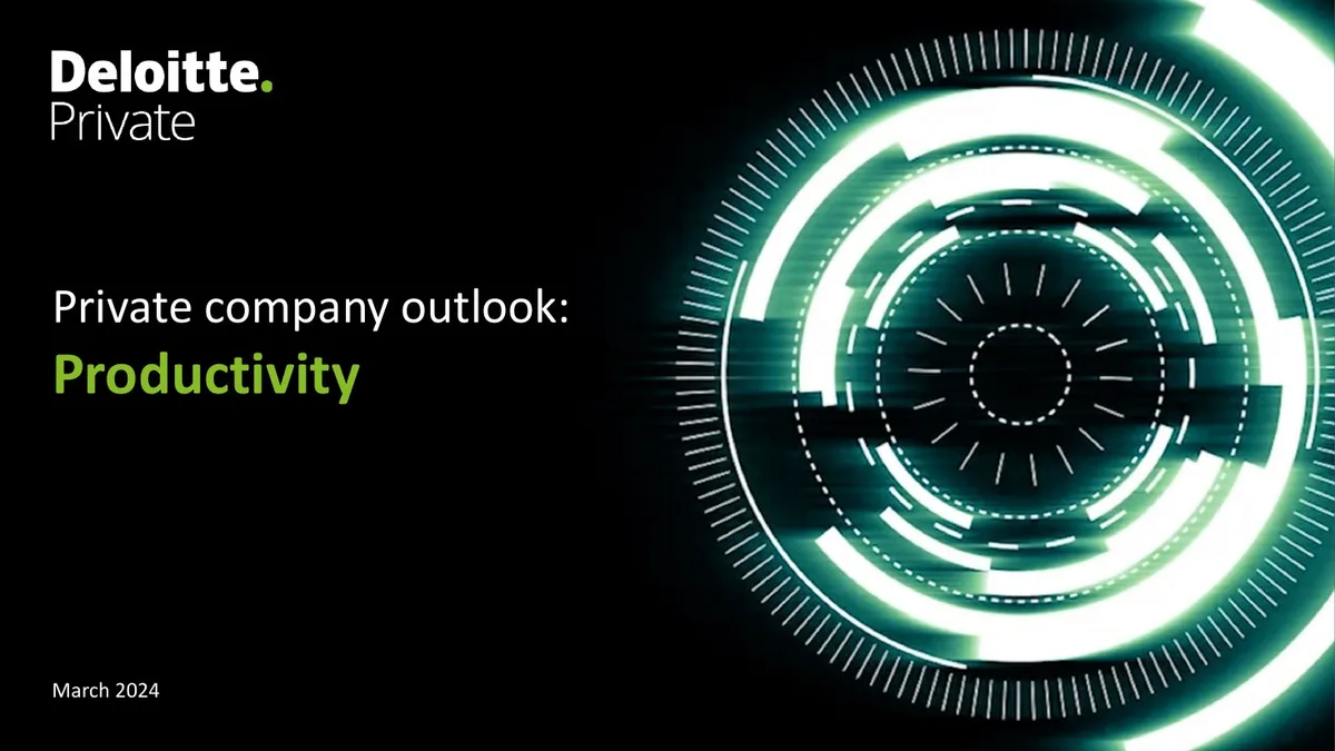 Private company outlook: Productivity · slide 1