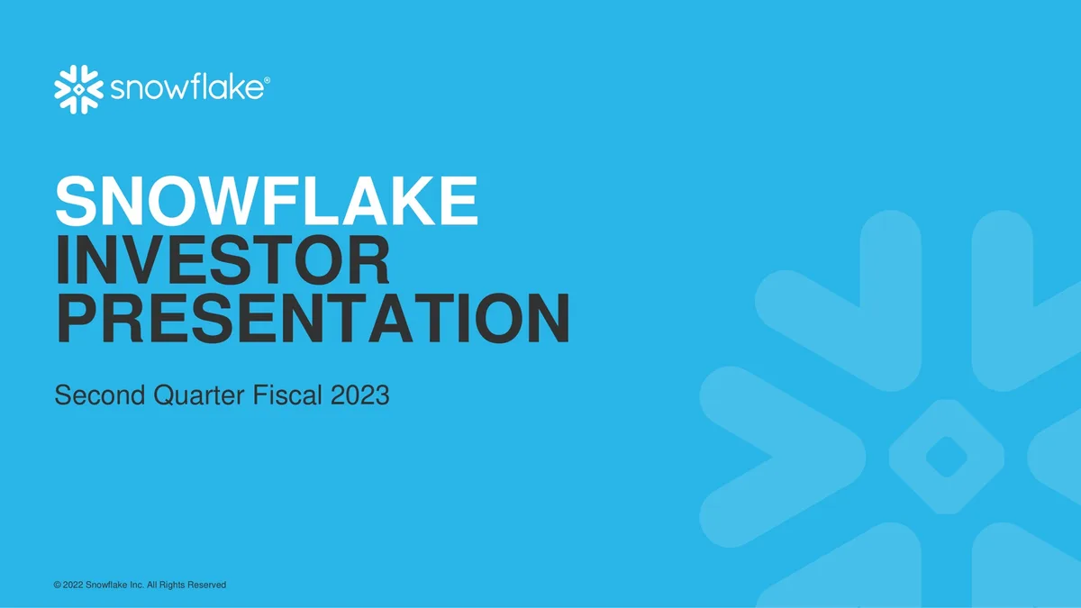 Snowflake | Results Presentation Deck | 35 slides · slide 1