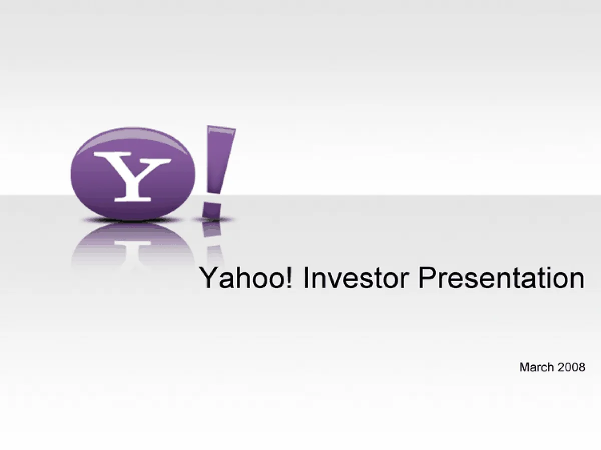 Yahoo | Investor Presentation Deck | 35 slides · slide 1