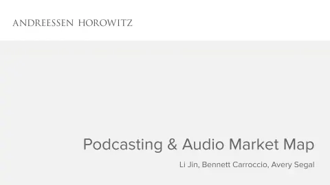 a16z | Market Presentation Deck | 68 slides